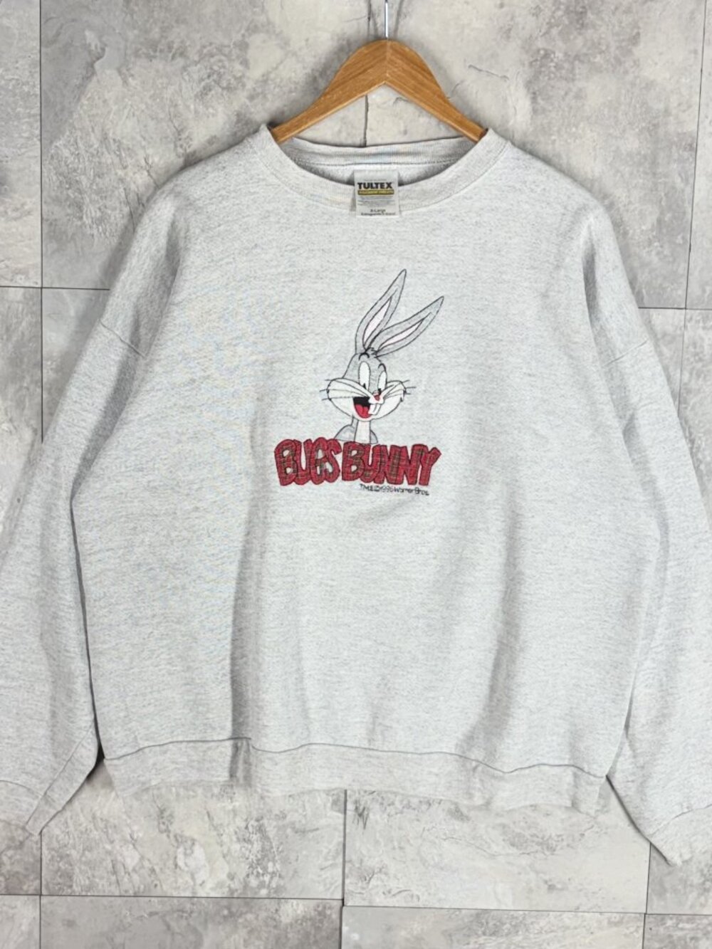 Vintage 1999 Bugs Bunny Looney Tunes Crewneck Sweatshirt Men's XL Gray Tultex